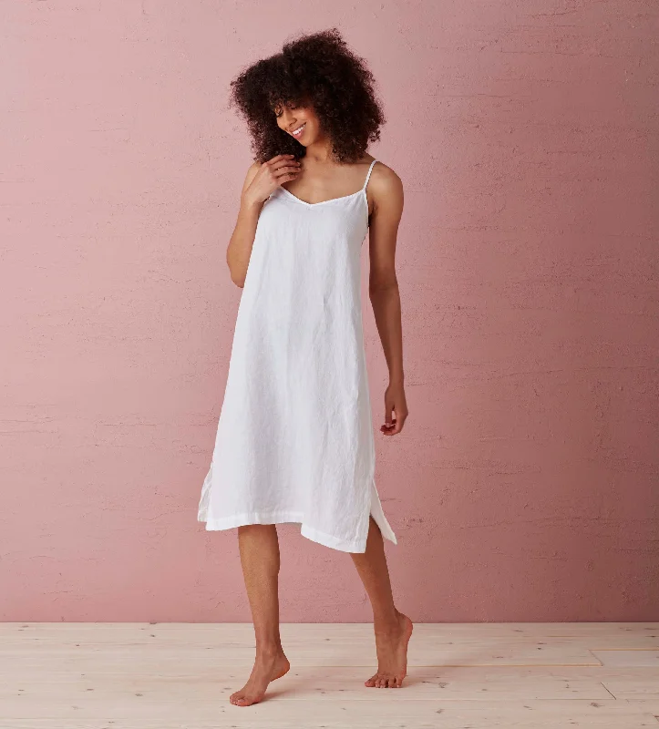 White Alice 100% Linen Cami Nightie