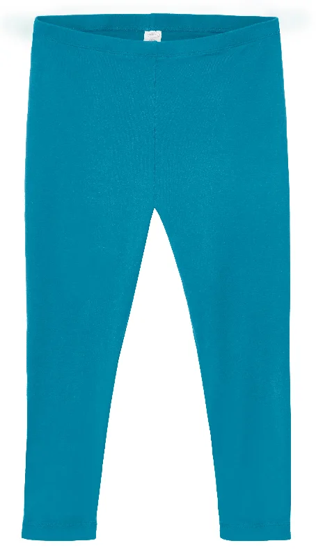 Women's 100% Cotton Soft Capri Leggings | Teal