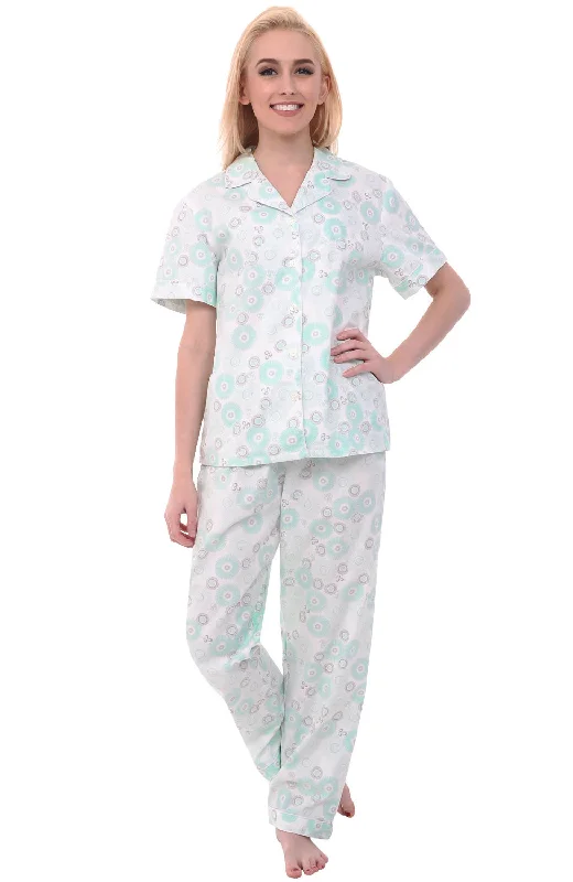 Women's Lightweight Short Sleeve Cotton Pajama Set