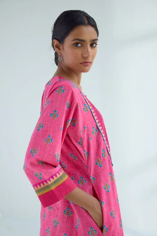 Yoke Caftan Pink Blue