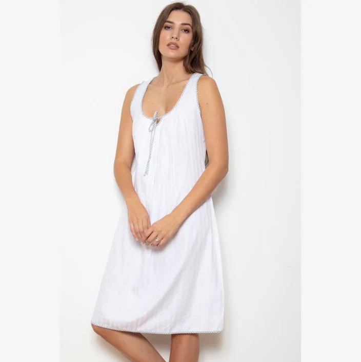 100% Cotton Superfine Shadow Stripe Nightdress