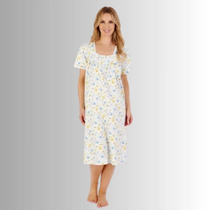 42" Watercolour Floral 100% Cotton Woven Nightdress