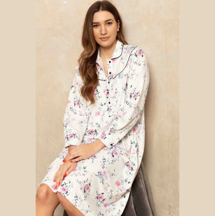 English Rose 100% Brushed Cotton  Nightdress