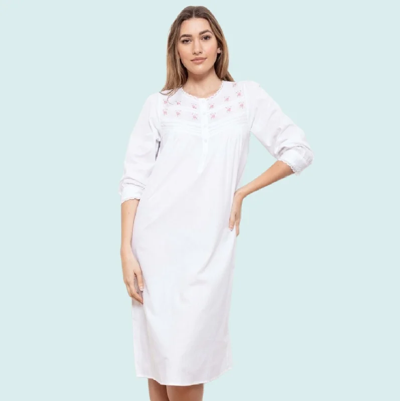 Honor 3/4 Sleeve 100% Cotton Lawn Nightdress