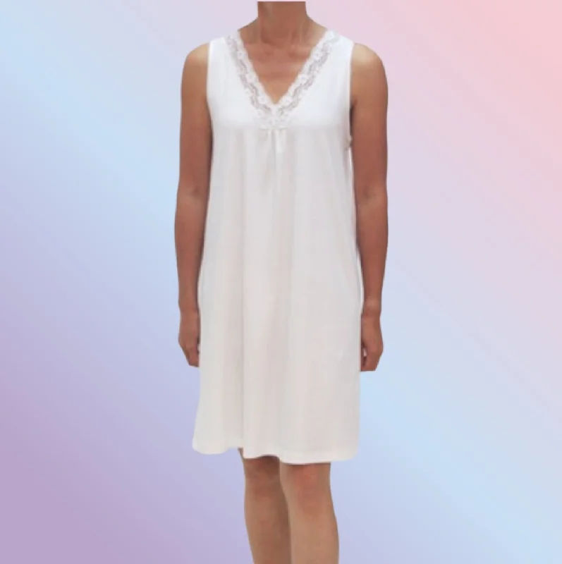 Suzie 100% Cotton Jersey White Nighdress